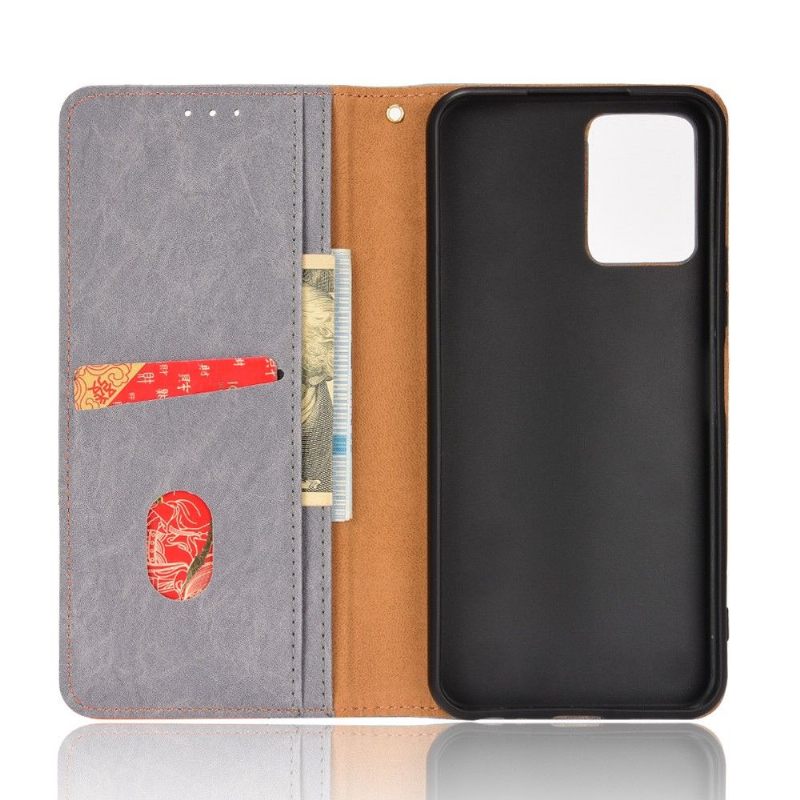 Folio-hoesje voor Vivo Y21 / Y21s / Y33s Retro Kunstleer
