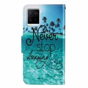 Folio-hoesje voor Vivo Y21 / Y21s / Y33s Stop Nooit Met Dromen