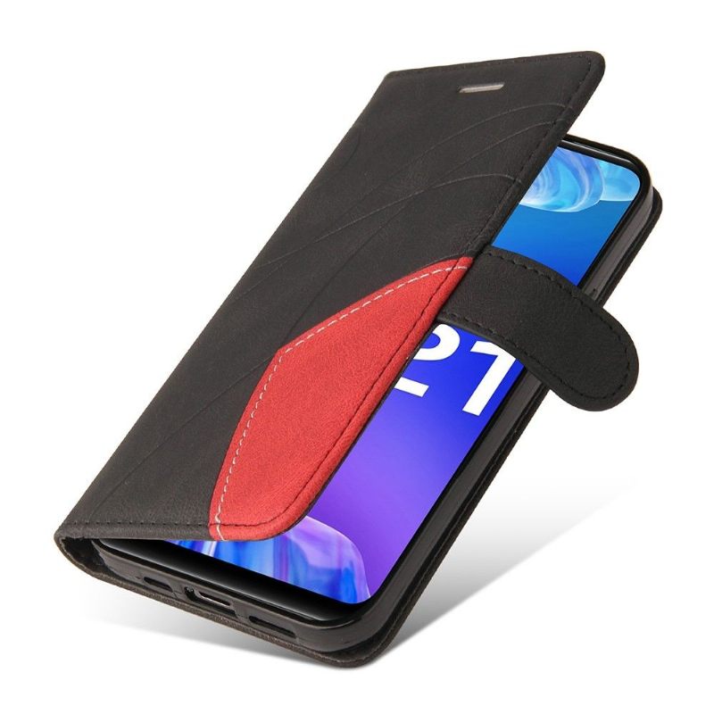 Leren Hoesje voor Vivo Y21 / Y21s / Y33s Bicolor Artistiek