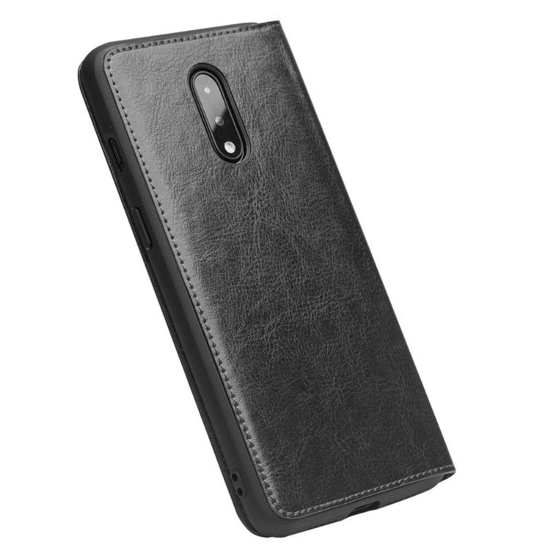 Cover voor OnePlus 7 Handgemaakt Echt Leer