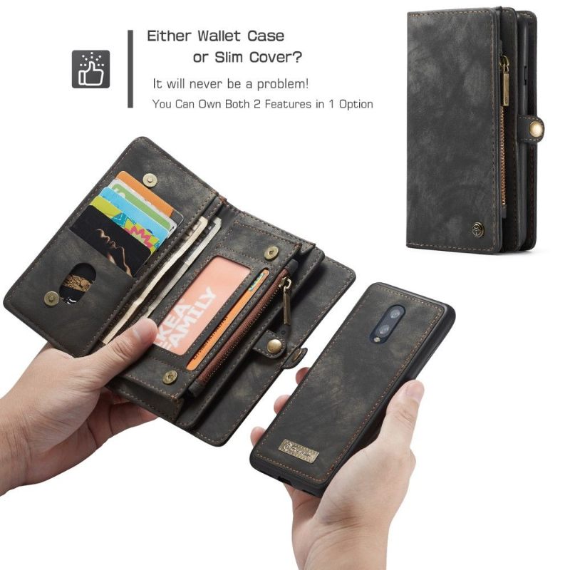 Hoesje Folio-hoesje voor OnePlus 7 Anti-fall Portemonnee Leren En Portemonnee Cover