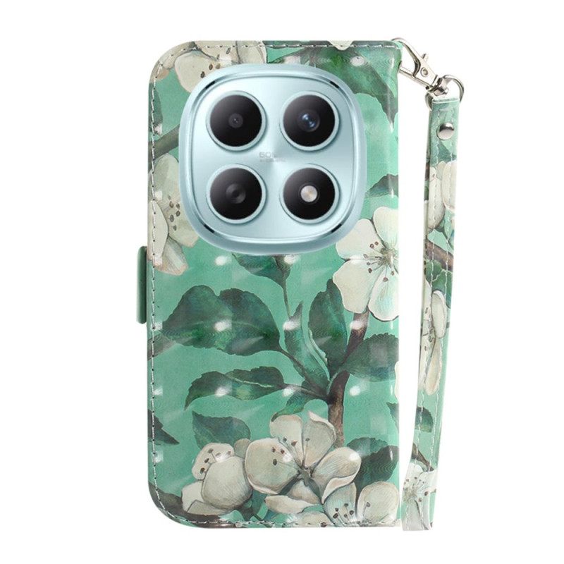 Flip Case Leren Xiaomi Redmi Note 15 5g Aquarelbloemen