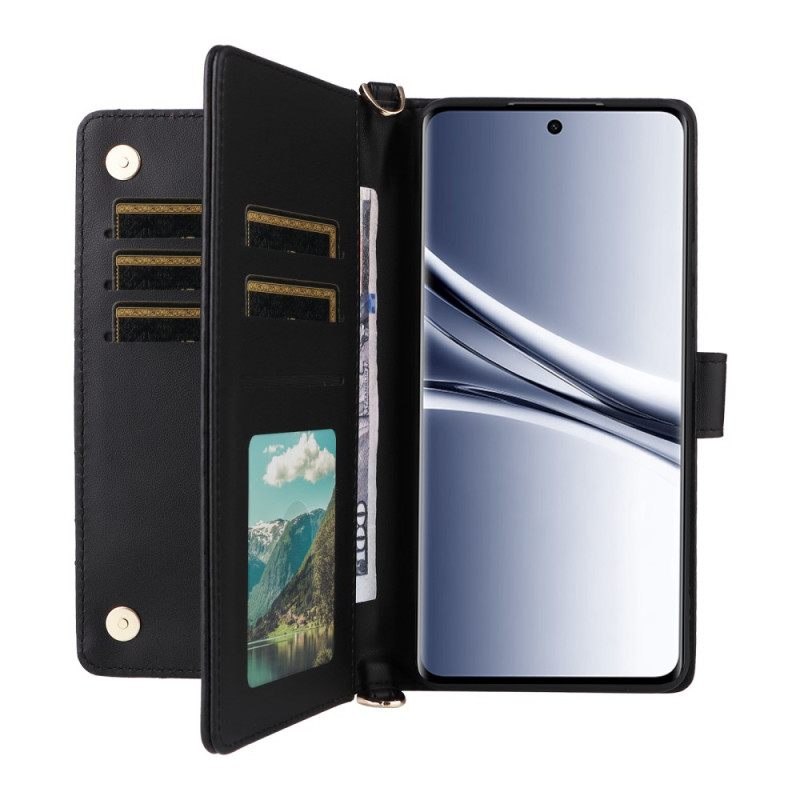 Flip Case Leren Xiaomi Redmi Note 15 5g Gewatteerd Met Schouderbandje En Bandje