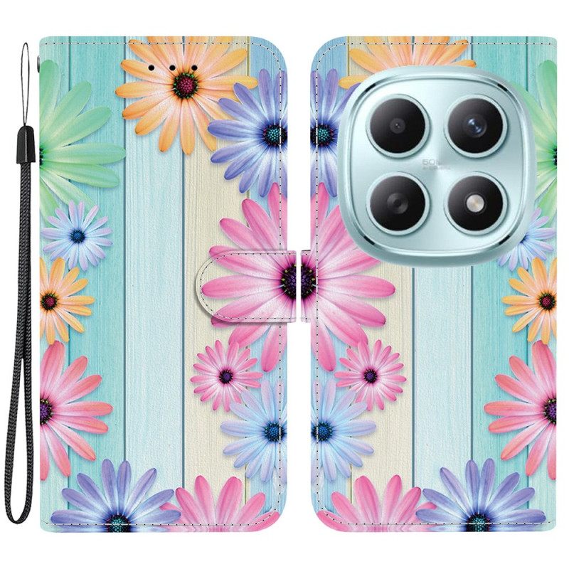 Flip Case Leren Xiaomi Redmi Note 15 5g Zonnebloemen