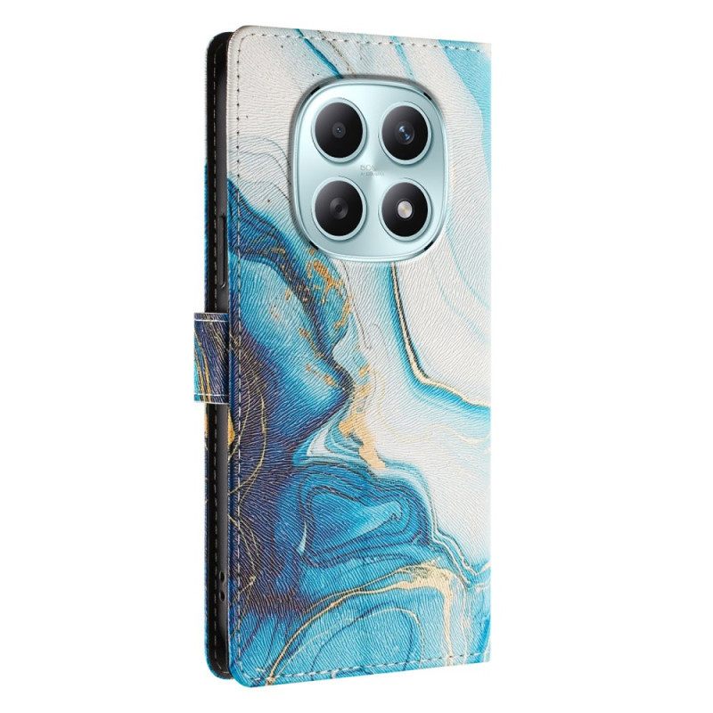 Folio-hoesje Xiaomi Redmi Note 15 5g Telefoonhoesje Blauw Marmer