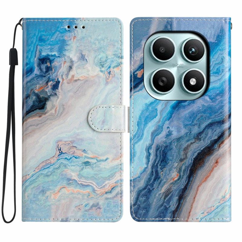 Folio-hoesje Xiaomi Redmi Note 15 5g Telefoonhoesje Blauw Marmer