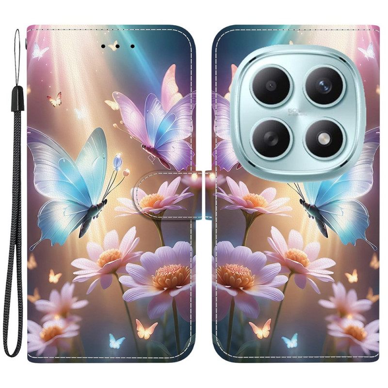 Folio-hoesje Xiaomi Redmi Note 15 5g Telefoonhoesje Bloemenvlinder