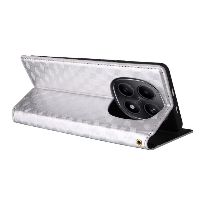 Folio-hoesje Xiaomi Redmi Note 15 5g Telefoonhoesje Gegraveerd Diamantpatroon