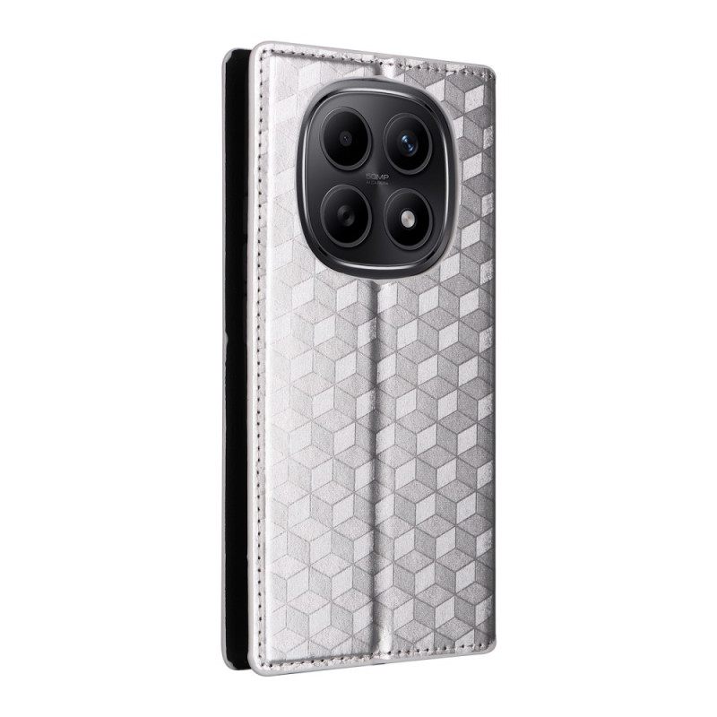 Folio-hoesje Xiaomi Redmi Note 15 5g Telefoonhoesje Gegraveerd Diamantpatroon