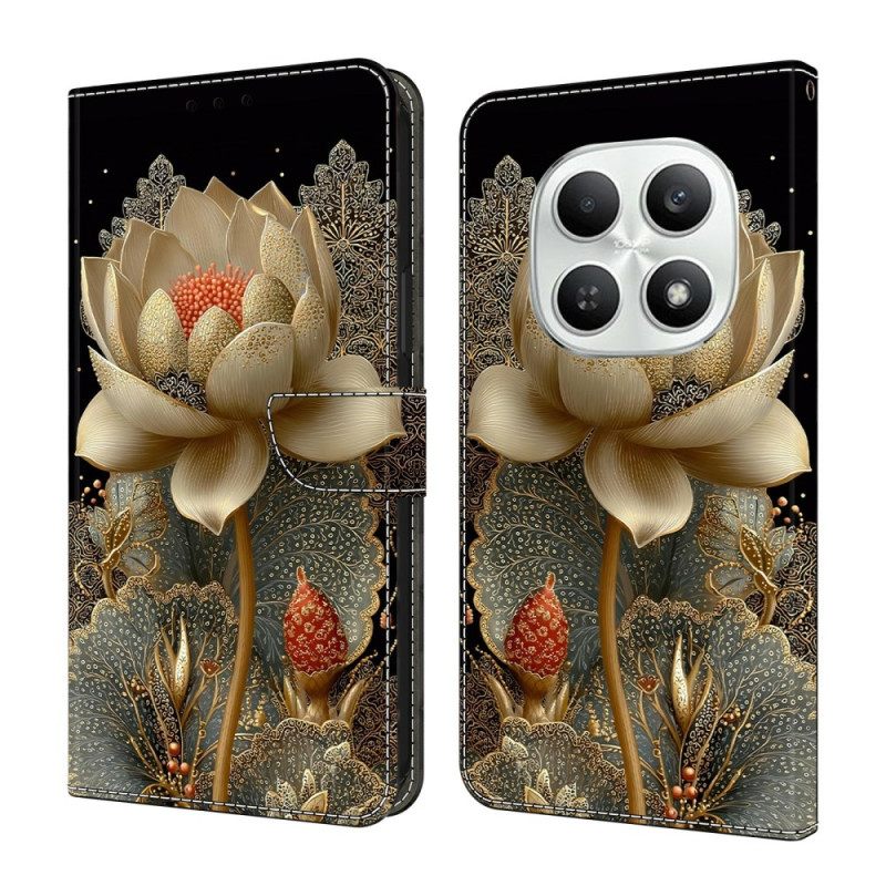 Folio-hoesje Xiaomi Redmi Note 15 5g Telefoonhoesje Gouden Lotus