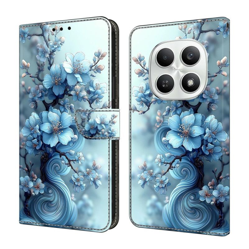 Folio-hoesje Xiaomi Redmi Note 15 5g Telefoonhoesje Ijsblauwe Bloem