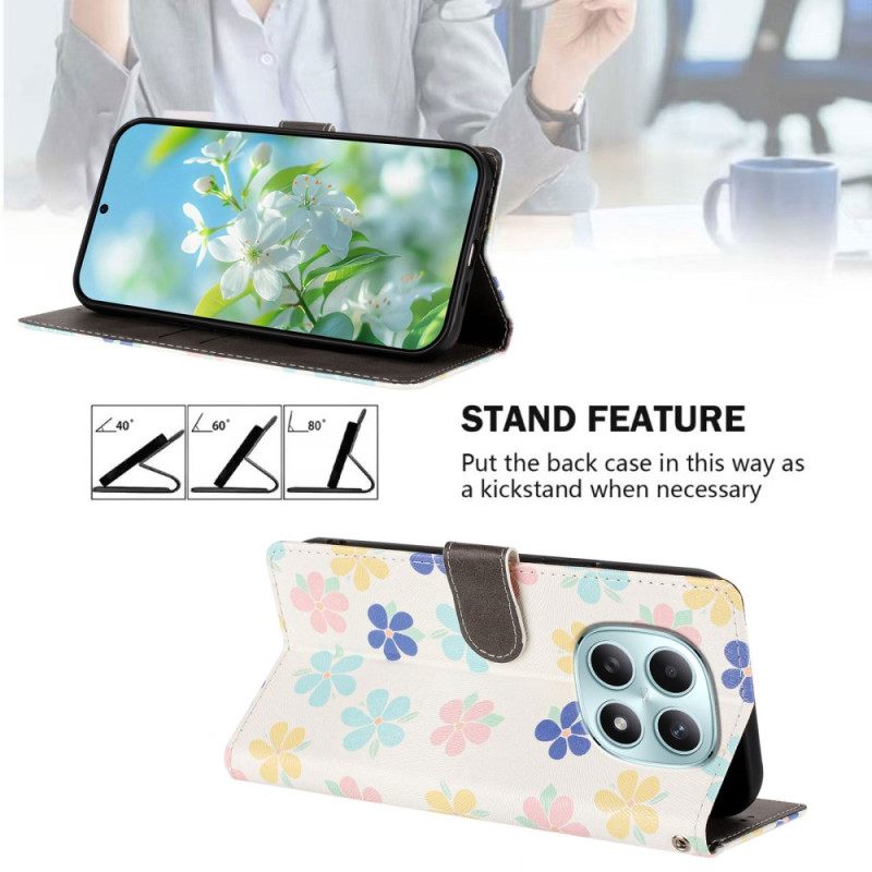 Folio-hoesje Xiaomi Redmi Note 15 5g Telefoonhoesje Kleurrijke Bloemen