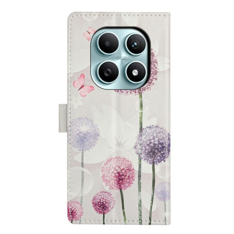 Folio-hoesje Xiaomi Redmi Note 15 5g Telefoonhoesje Paardenbloempatroon