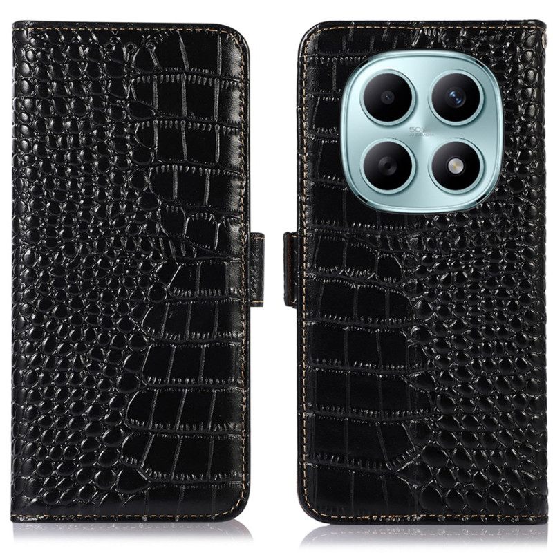 Folio-hoesje Xiaomi Redmi Note 15 5g Telefoonhoesje Rfid-blokkerende Krokodillentextuur