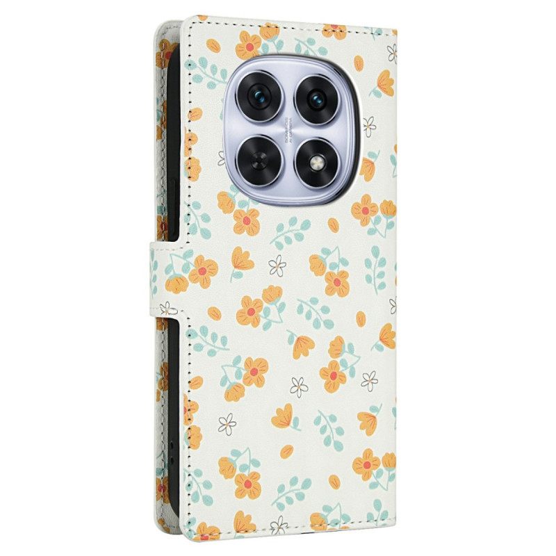 Leren Hoesje Voor Xiaomi Redmi Note 15 5g Bloemenbandje