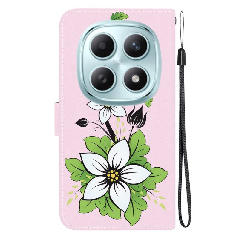 Leren Hoesje Voor Xiaomi Redmi Note 15 5g Leliepatroon