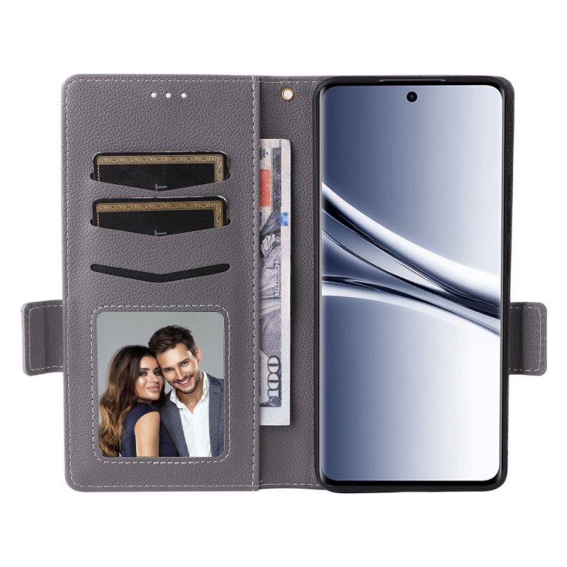 Leren Hoesje Voor Xiaomi Redmi Note 15 5g Lychee-textuur Met Bandje