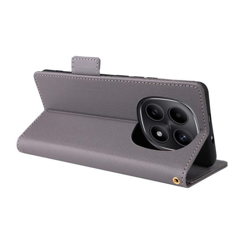 Leren Hoesje Voor Xiaomi Redmi Note 15 5g Lychee-textuur Met Bandje