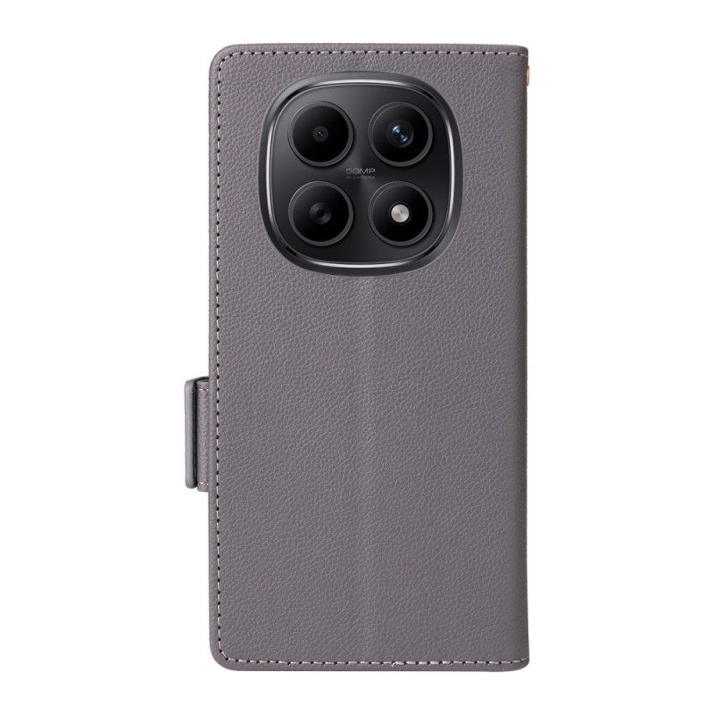 Leren Hoesje Voor Xiaomi Redmi Note 15 5g Lychee-textuur Met Bandje