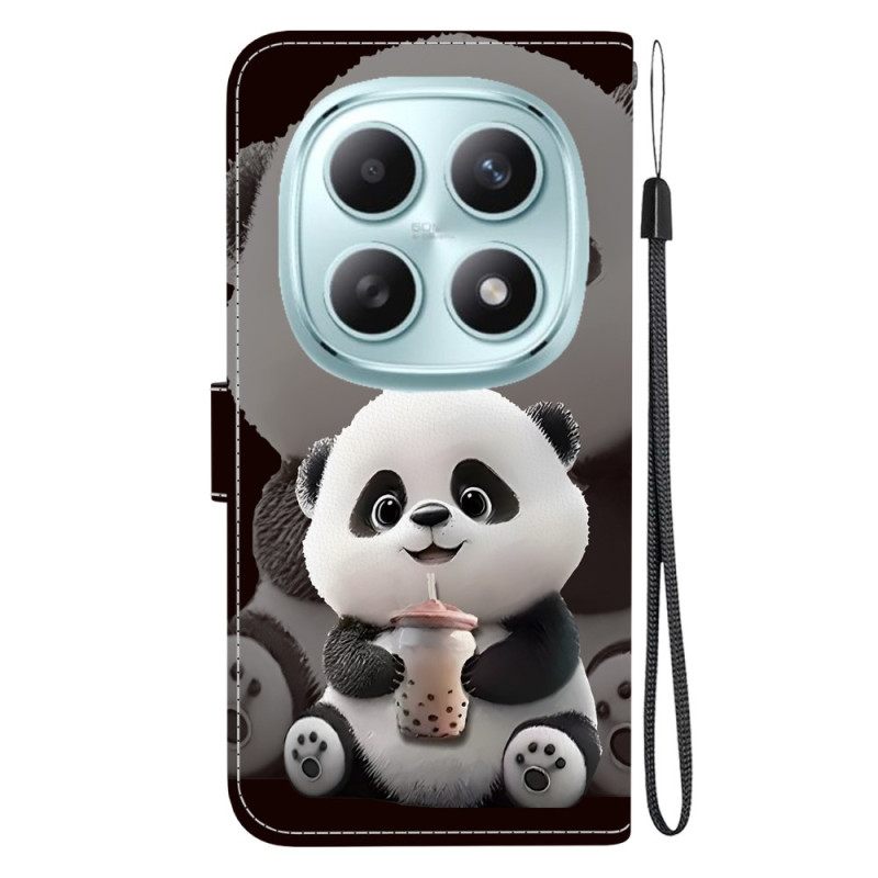 Leren Hoesje Voor Xiaomi Redmi Note 15 5g Panda Melkthee