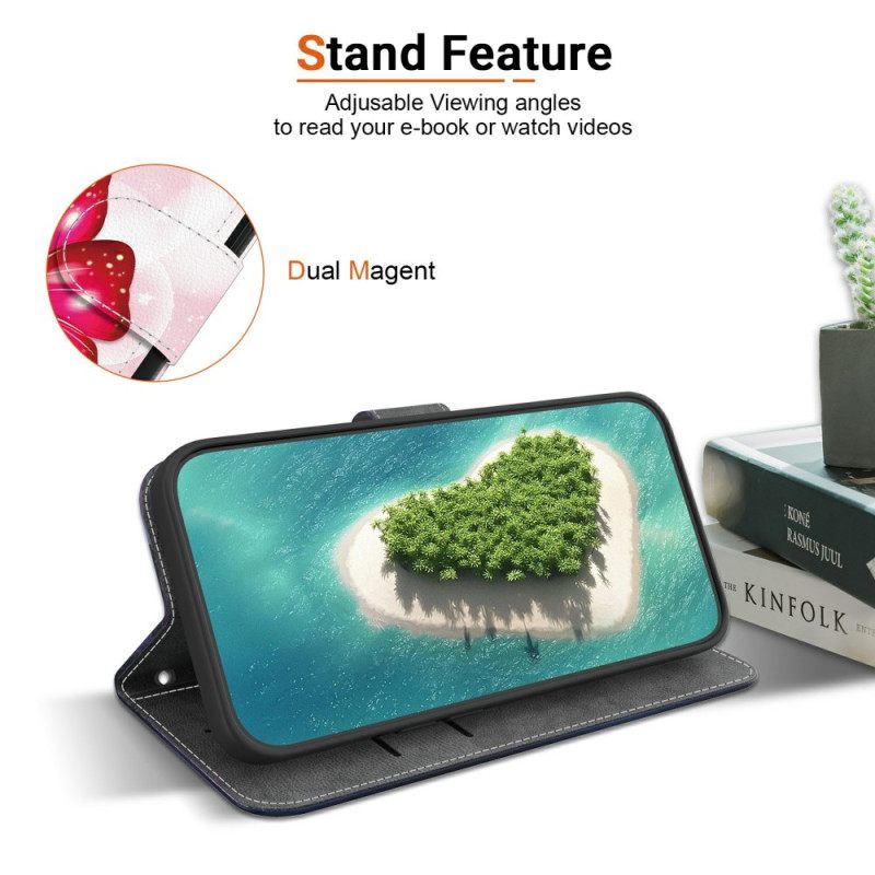 Leren Hoesje Voor Xiaomi Redmi Note 15 5g Roze Vlinders