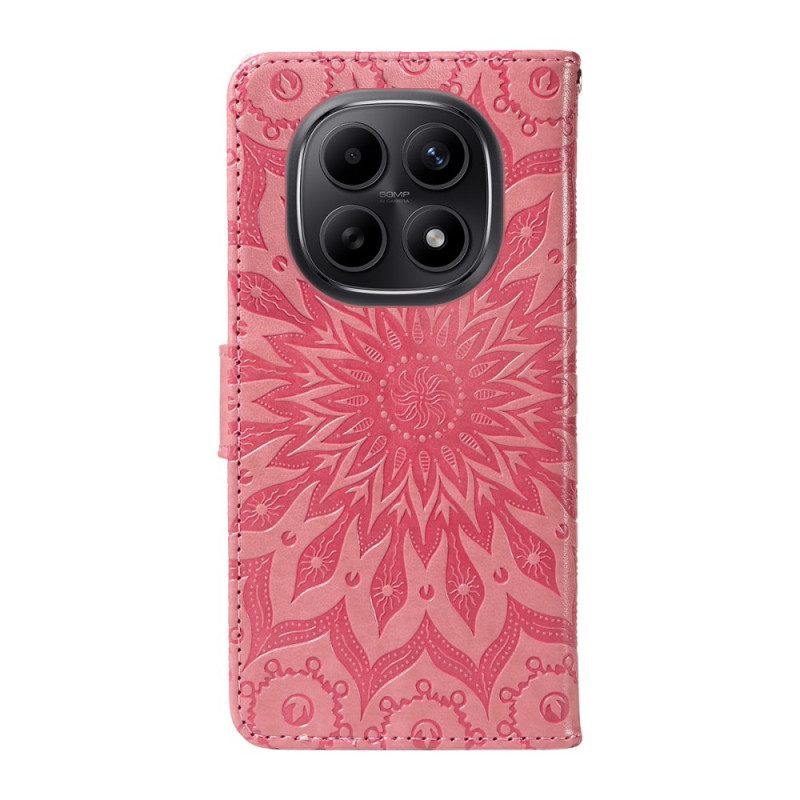 Leren Hoesje Voor Xiaomi Redmi Note 15 5g Zonnebloempatroon