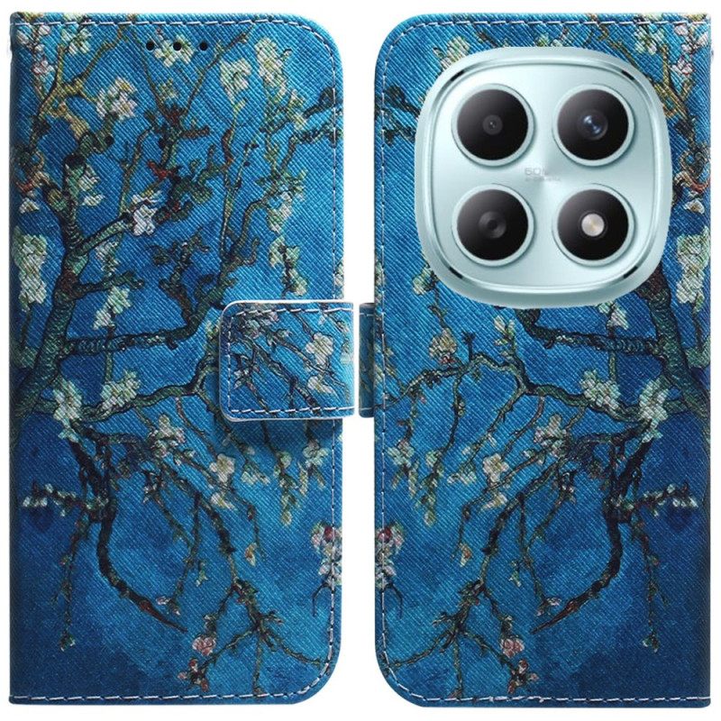 Leren Hoesje Xiaomi Redmi Note 15 5g Abrikozenbloesem Bescherming Hoesje