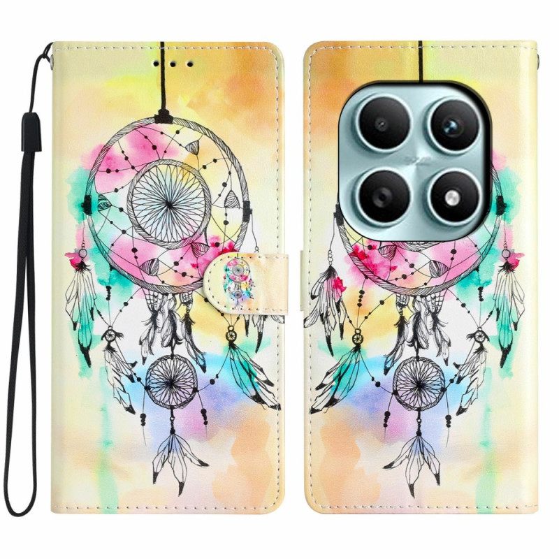 Leren Hoesje Xiaomi Redmi Note 15 5g Dromenvanger In Aquarel Bescherming Hoesje