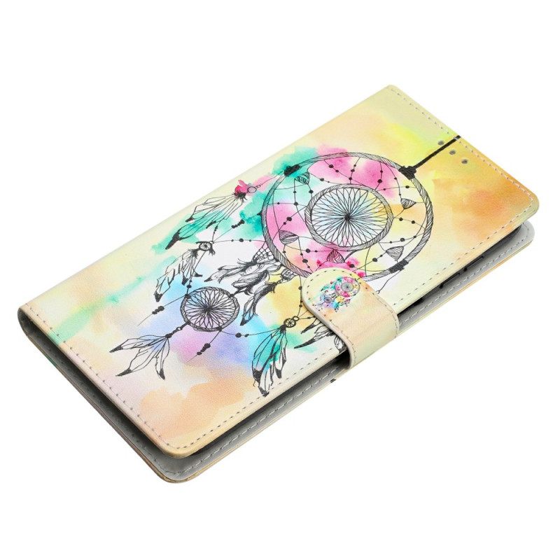 Leren Hoesje Xiaomi Redmi Note 15 5g Dromenvanger In Aquarel Bescherming Hoesje