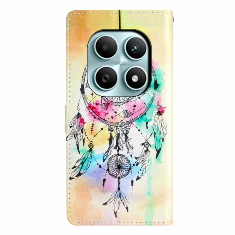 Leren Hoesje Xiaomi Redmi Note 15 5g Dromenvanger In Aquarel Bescherming Hoesje