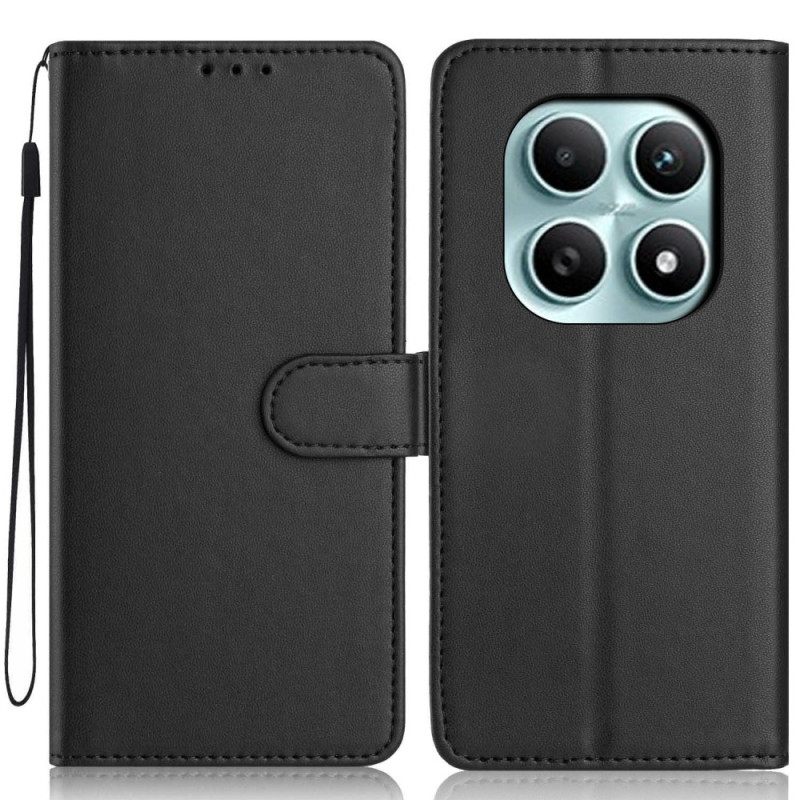 Leren Hoesje Xiaomi Redmi Note 15 5g Effen Kunstleer