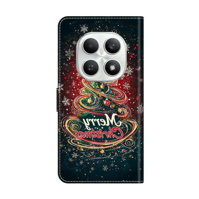 Leren Hoesje Xiaomi Redmi Note 15 5g Kerstboom Bescherming Hoesje