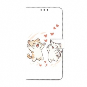 Leren Hoesje Xiaomi Redmi Note 15 5g Leuke Katten Bescherming Hoesje