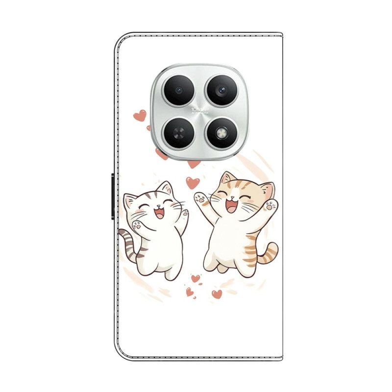 Leren Hoesje Xiaomi Redmi Note 15 5g Leuke Katten Bescherming Hoesje