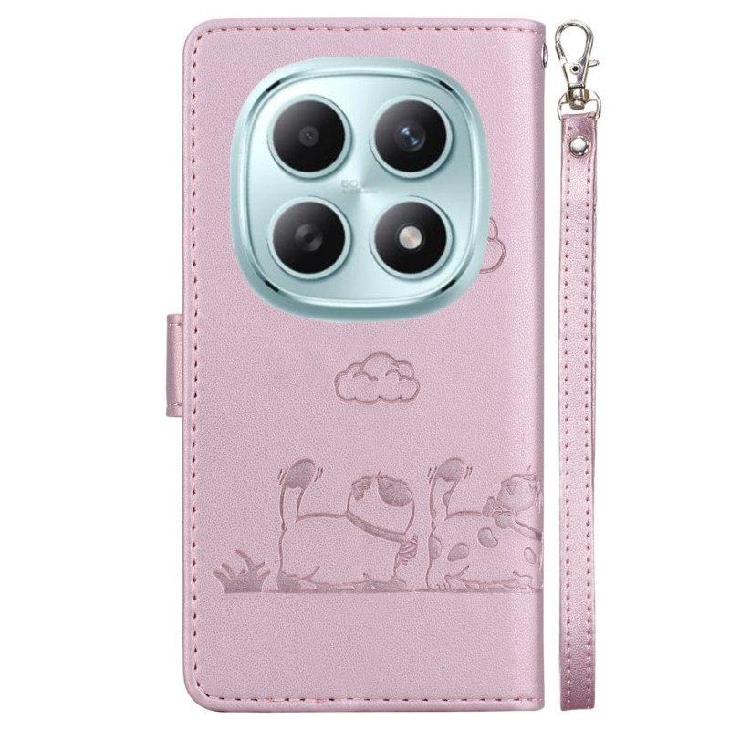 Leren Hoesje Xiaomi Redmi Note 15 5g Rfid-blokkerend En Kittenpatroon