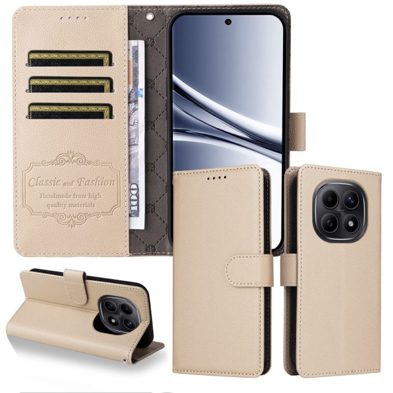 Leren Hoesje Xiaomi Redmi Note 15 5g Rfid-blokkering En Riem