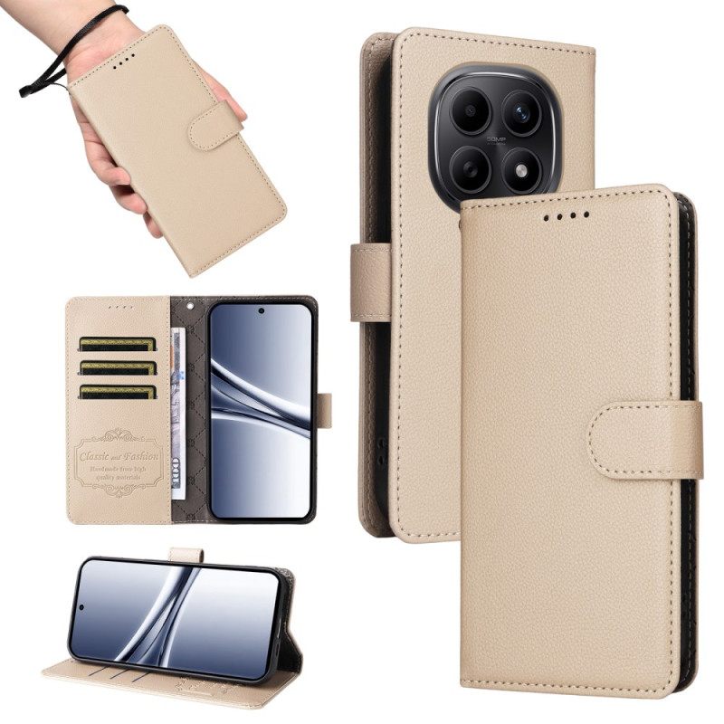 Leren Hoesje Xiaomi Redmi Note 15 5g Rfid-blokkering En Riem