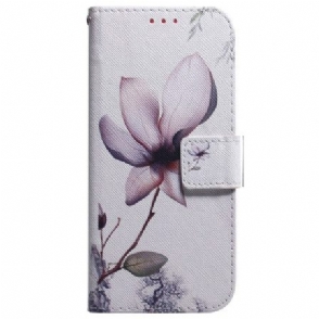 Leren Hoesje Xiaomi Redmi Note 15 5g Roze Bloem Bescherming Hoesje