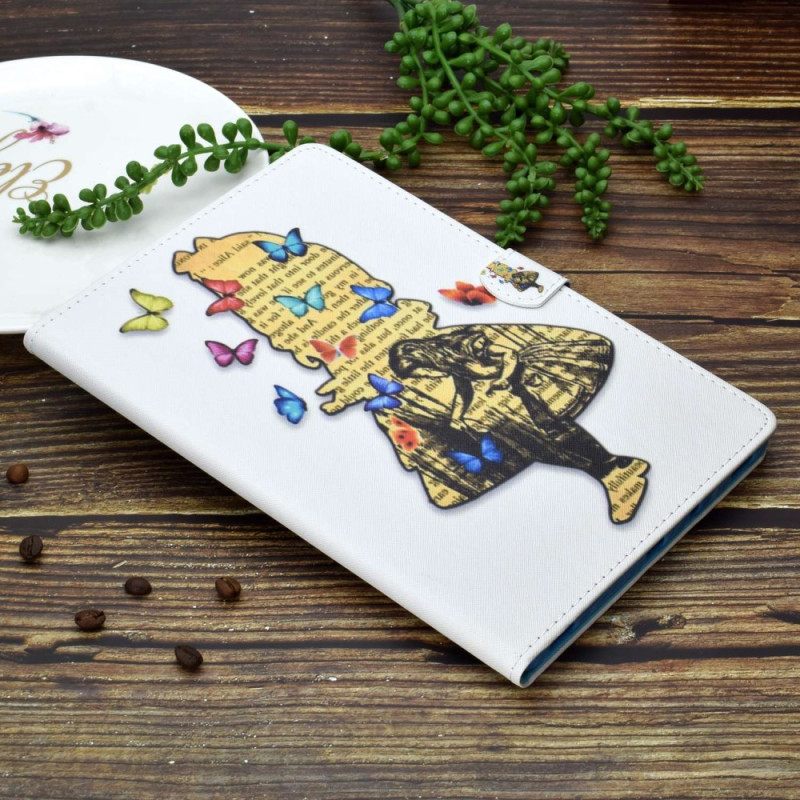 Bescherming Hoesje iPad (2025) Vlinder Meisje