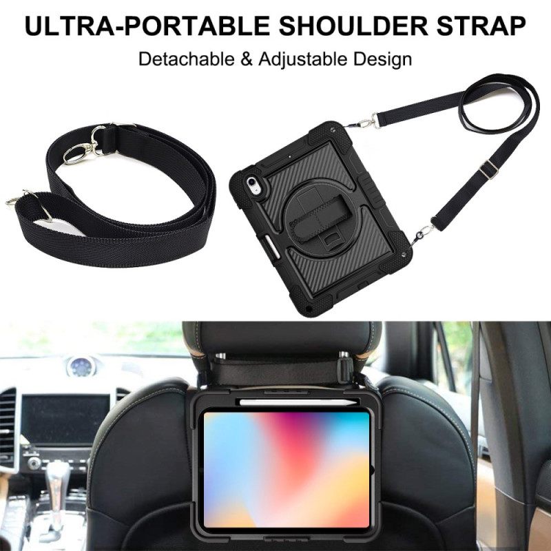 Cover Hoesje iPad (2025) Telefoonhoesje Tweekleurige Standaard En Schouderband