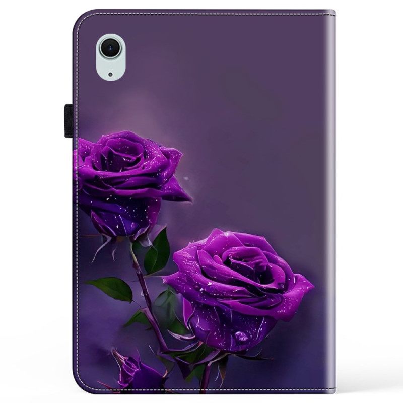 Cover iPad (2025) Paarse Rozen