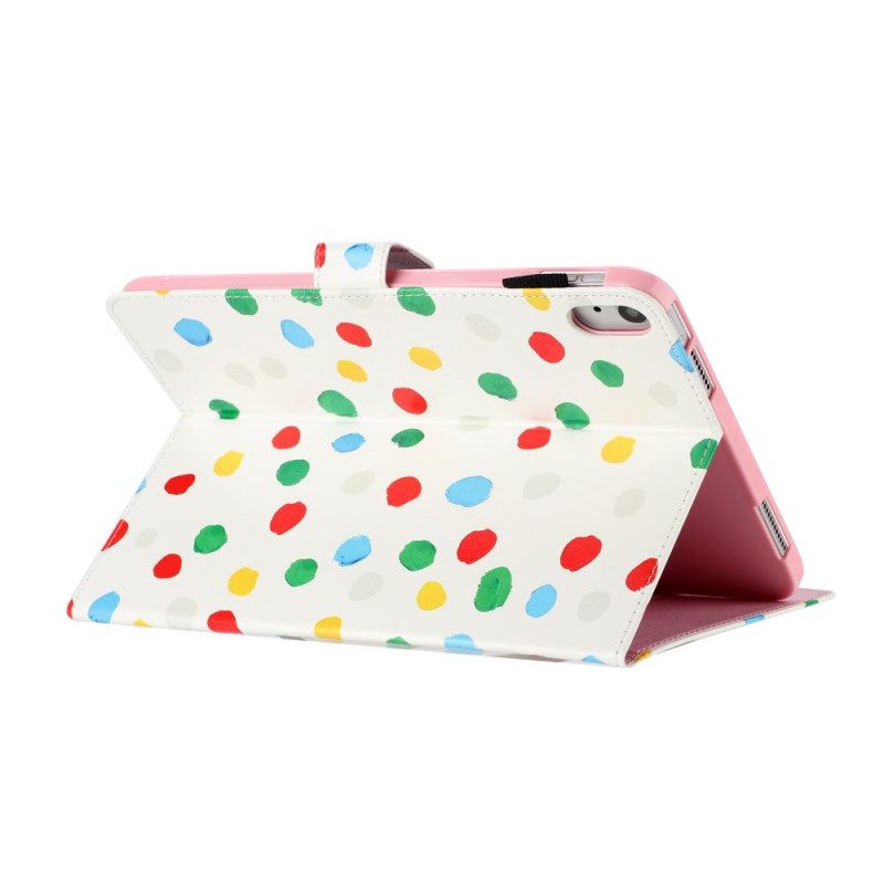 Flip Case Leren iPad (2025) Polka Dots