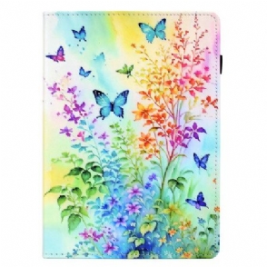 Hoesje Case iPad (2025) Bloemen En Vlinders