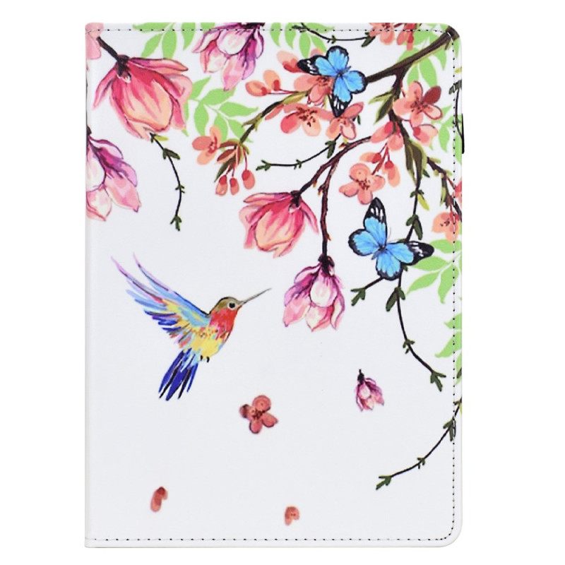 Hoesje Case iPad (2025) Bloemen- En Vogelpatroon