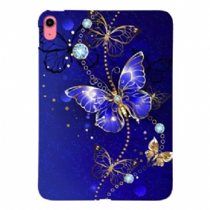 Hoesje iPad (2025) Blauwe En Gouden Vlinders