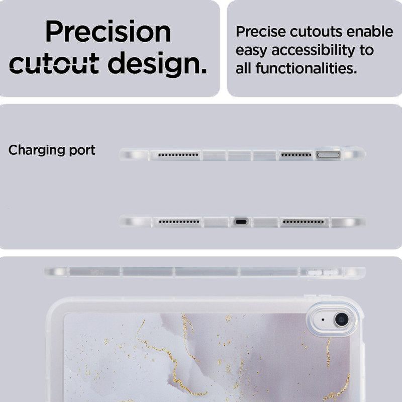 Hoesje iPad (2025) Siliconen Marmerdesign Bescherming Hoesje