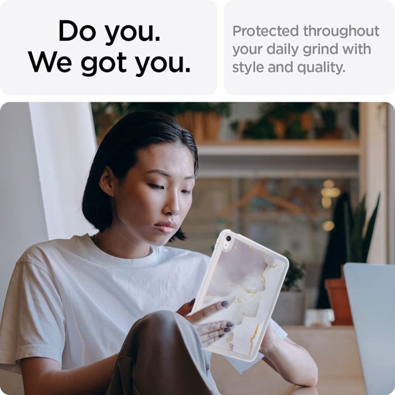 Hoesje iPad (2025) Siliconen Marmerdesign Bescherming Hoesje