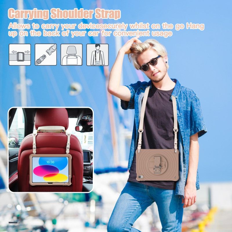 Hoesje Voor iPad (2025) 360 Graden Draaibare Standaard En Schouderband