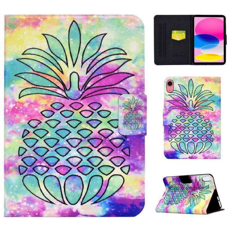 Leren Hoesje iPad (2025) Grafische Ananas Bescherming Hoesje