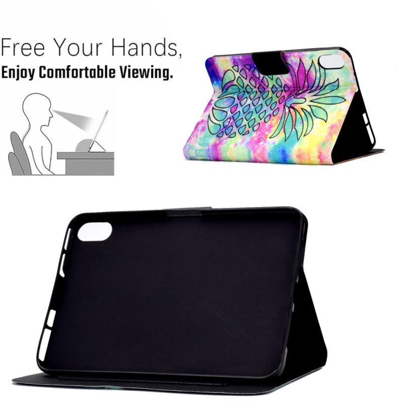Leren Hoesje iPad (2025) Grafische Ananas Bescherming Hoesje